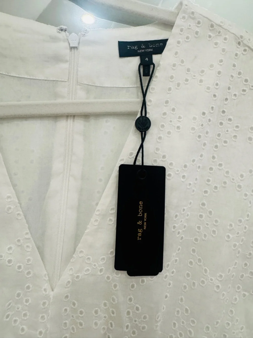 rag & bone White Eyelet V-Neck Dress - Picture 11 of 11